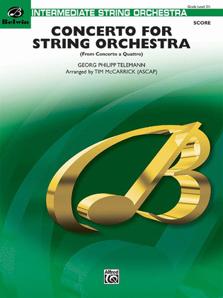 Book cover for Concerto for String Orchestra (from Concerto a Quattro)