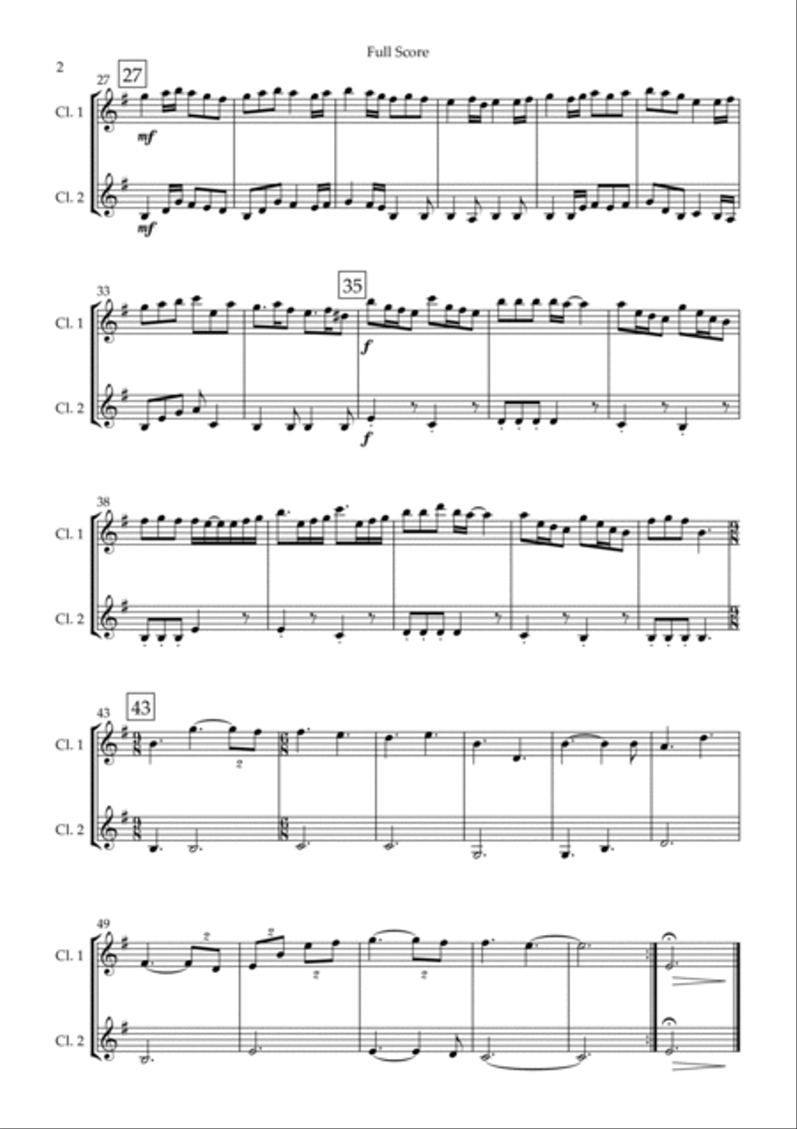 He's A Pirate Clarinet Duet scores gallery preview page 2