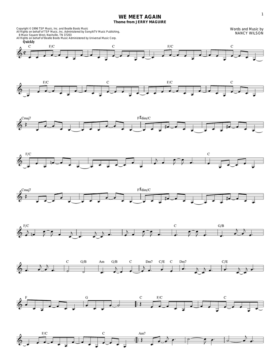 We Meet Again Piano scores gallery preview page 1