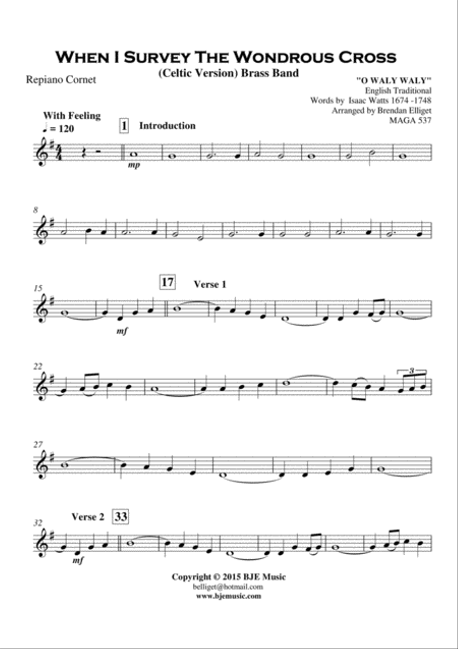 When I Survey The Wondrous Cross (Celtic Version) Brass Band Brass Band scores gallery preview page 6