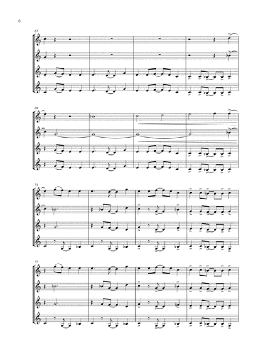 Walk Like An Egyptian Woodwind Quartet scores gallery preview page 6