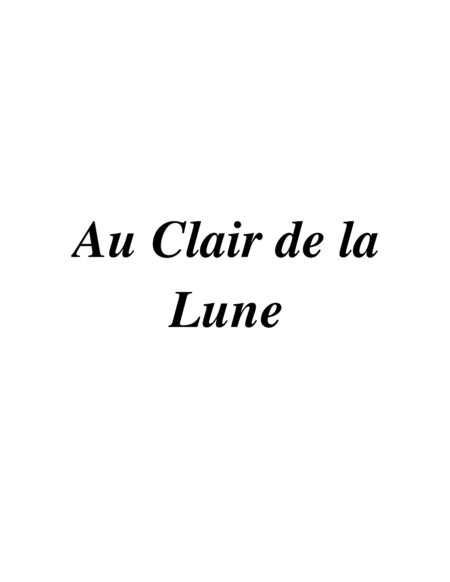 Opus 111, "Au Clair de la Lune", le Thème et les Variations pour l'Orchestre (Partition & Parties) image number null