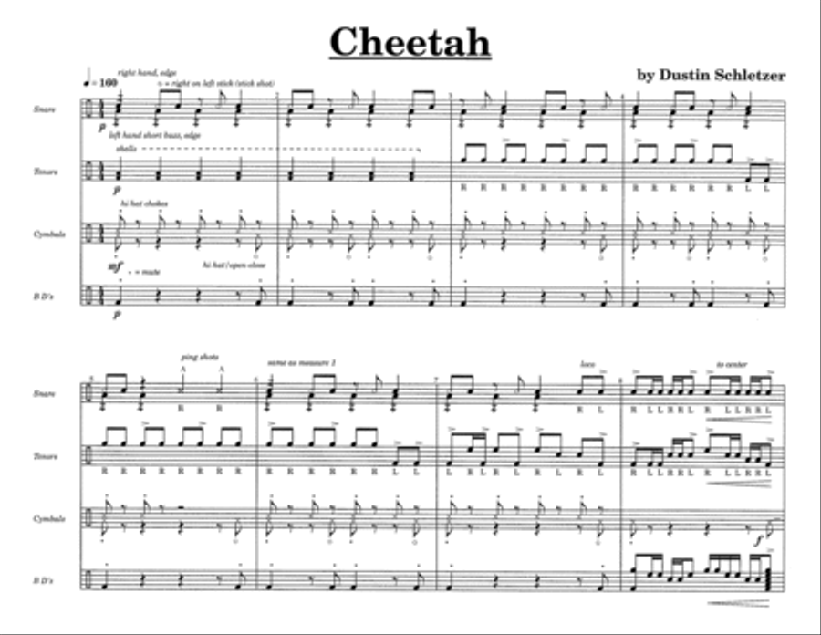 Cheetah w/Tutor Tracks Percussion Ensemble scores gallery preview page 3