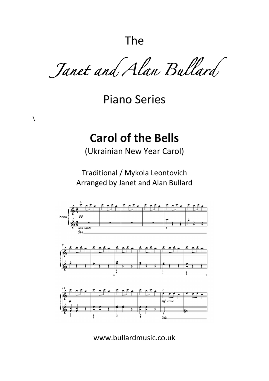 Carol of the Bells (The Janet and Alan Bullard Piano Series) Easy Piano scores gallery preview page 1