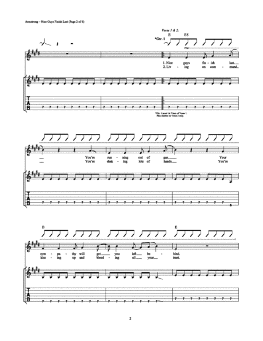 Nice Guys Finish Last Nice Guys Finish Last Electric Guitar scores gallery preview page 2