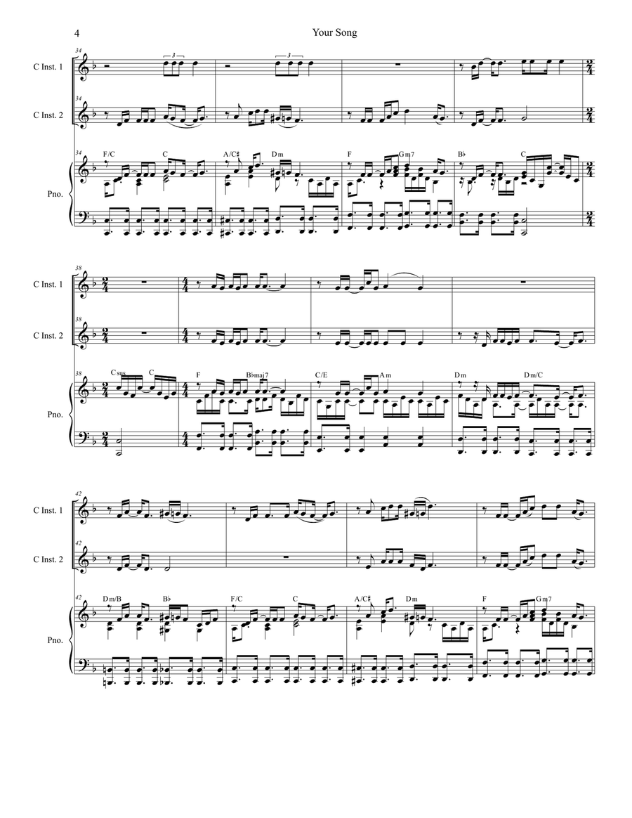 Your Song Flute scores gallery preview page 4