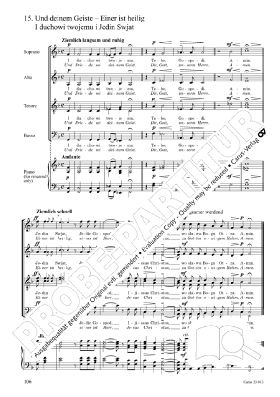 Liturgy of St. John Chrysostom op. 31 for mixed choir a cappella (Chrysostomos-Liturgie op. 31 fur Chor a cappella mit singbarem deutschem Text) A Cappella scores gallery preview page 128