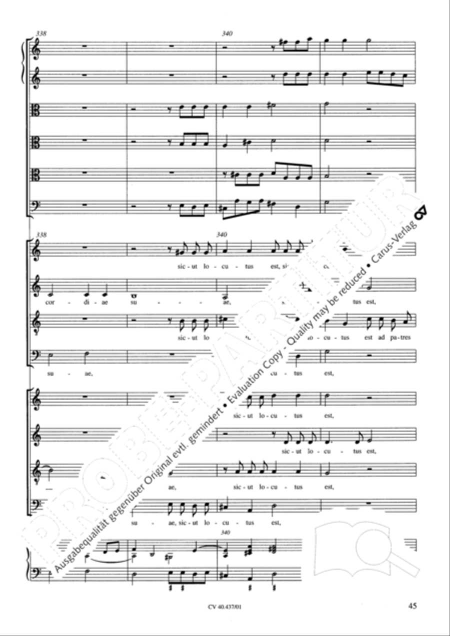 Magnificat a 8 voci con 6 vel 10 istromenti 4-Part scores gallery preview page 41