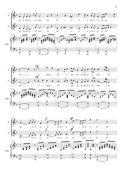 AGNUS DEI - Bizet - Arr. for SA Choir and Piano/Organ image number null
