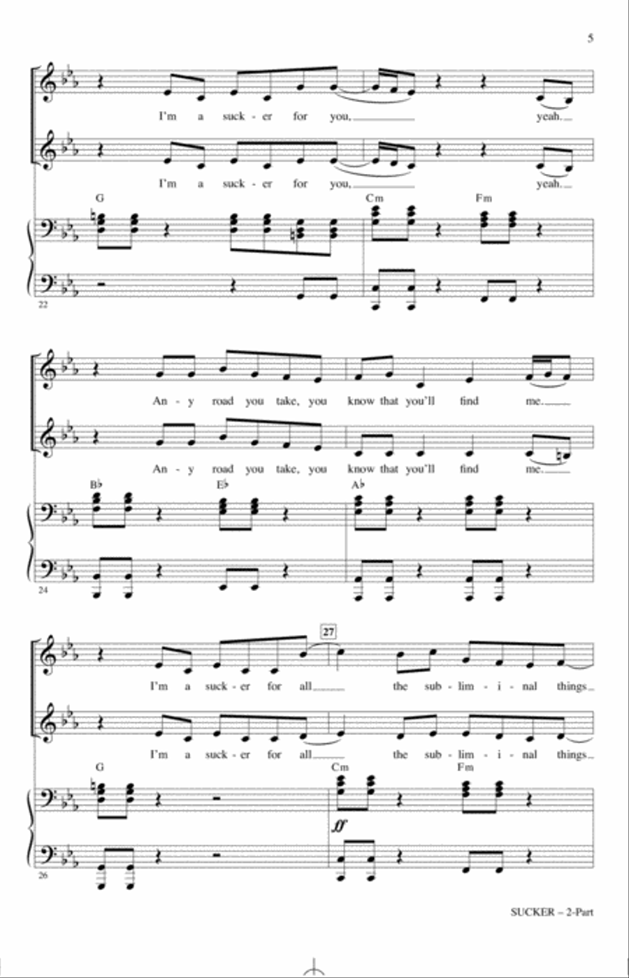 Sucker (arr. Mark Brymer) 2-Part scores gallery preview page 4