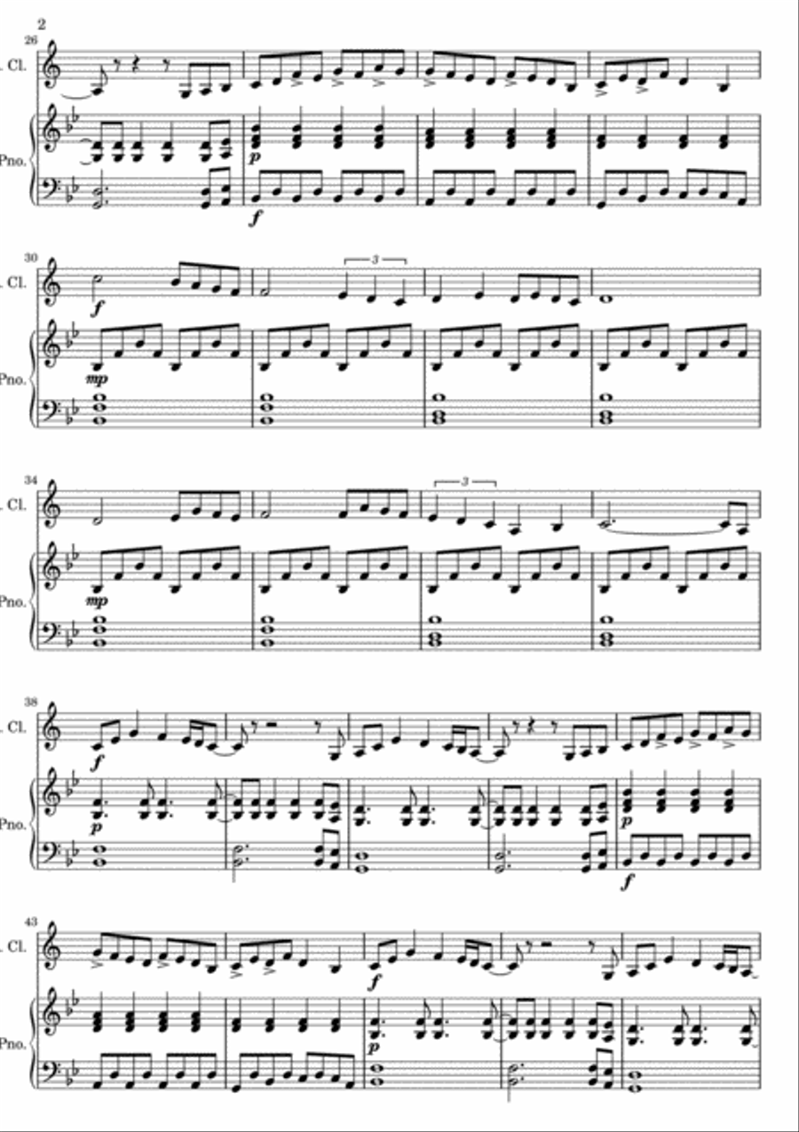 Hors D'Oevures to the Great Feast Bass Clarinet scores gallery preview page 2