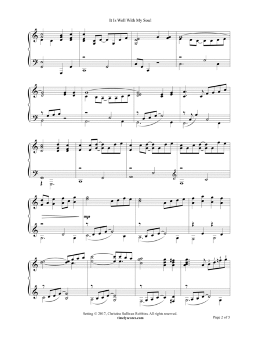 It Is Well With My Soul (When Peace Like a River) Piano Solo scores gallery preview page 2