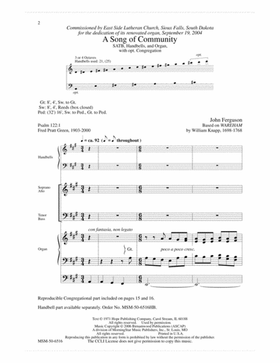 A Song of Community (Choral Score) image number null