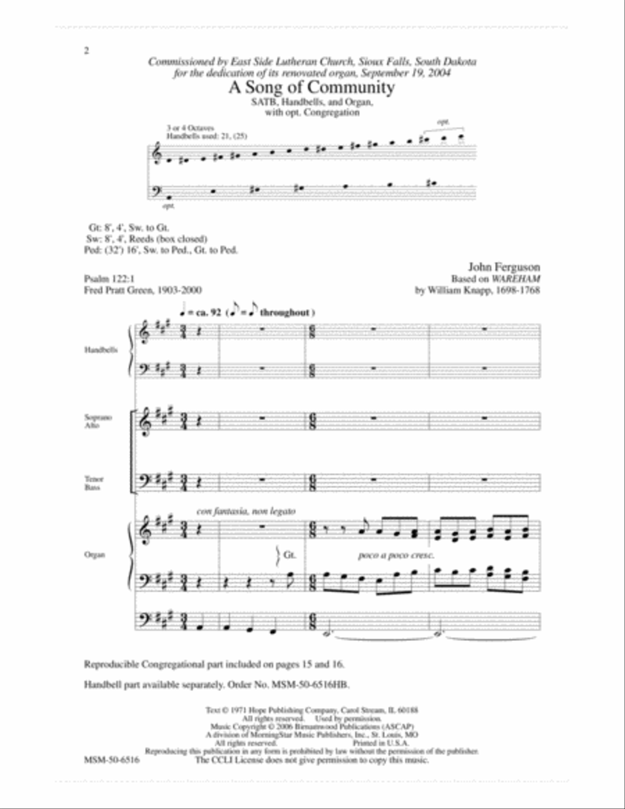 A Song of Community (Choral Score) image number null