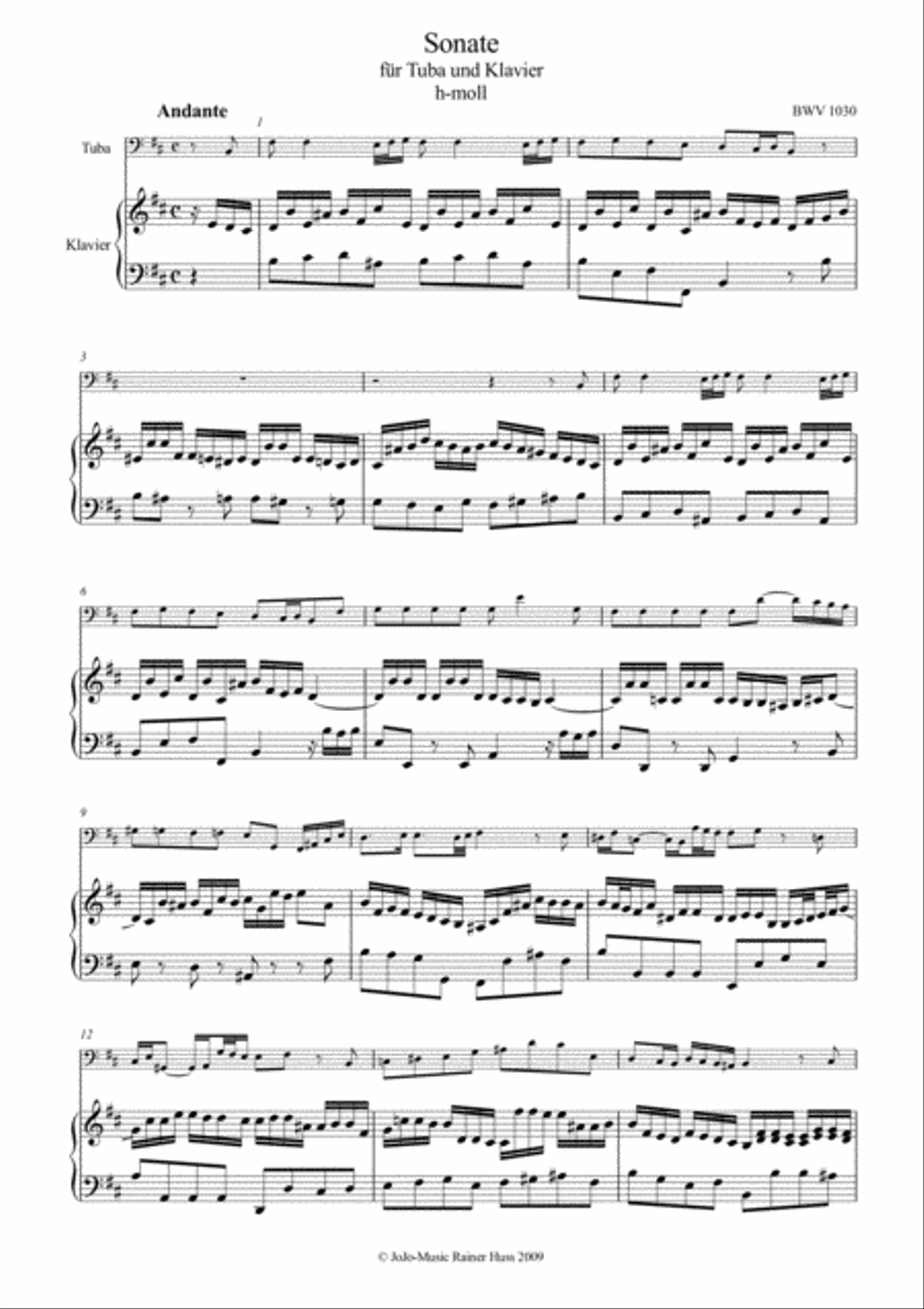 J.S.Bach Sonata in b, BWV 1030 Small Ensemble scores gallery preview page 2