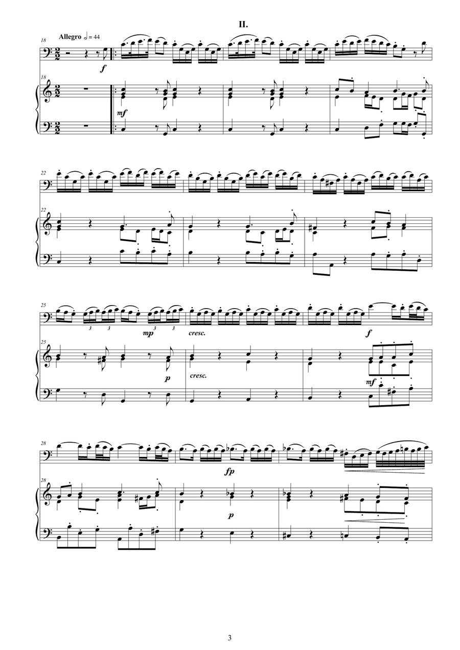 Fasch - Bassoon Sonata in C major FaWv Nc-1 for Bassoon and Cembalo (or Piano) Bassoon scores gallery preview page 3