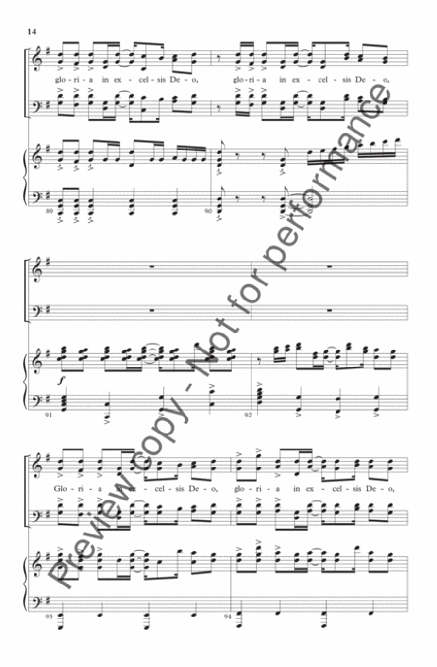 Gloria in Excelsis (from LUX) 4-Part scores gallery preview page 14