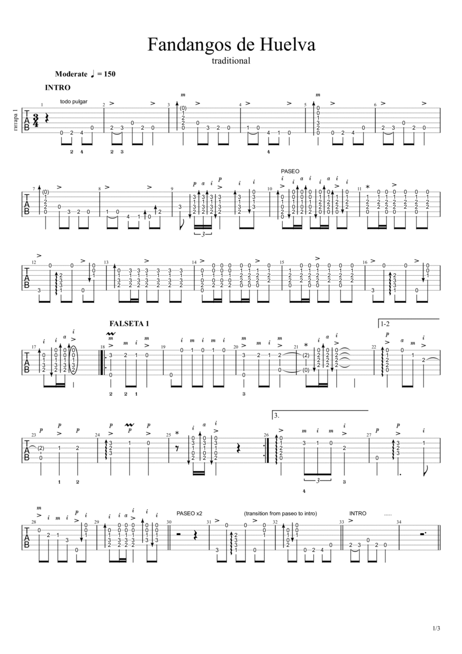 Flamenco online guitar music