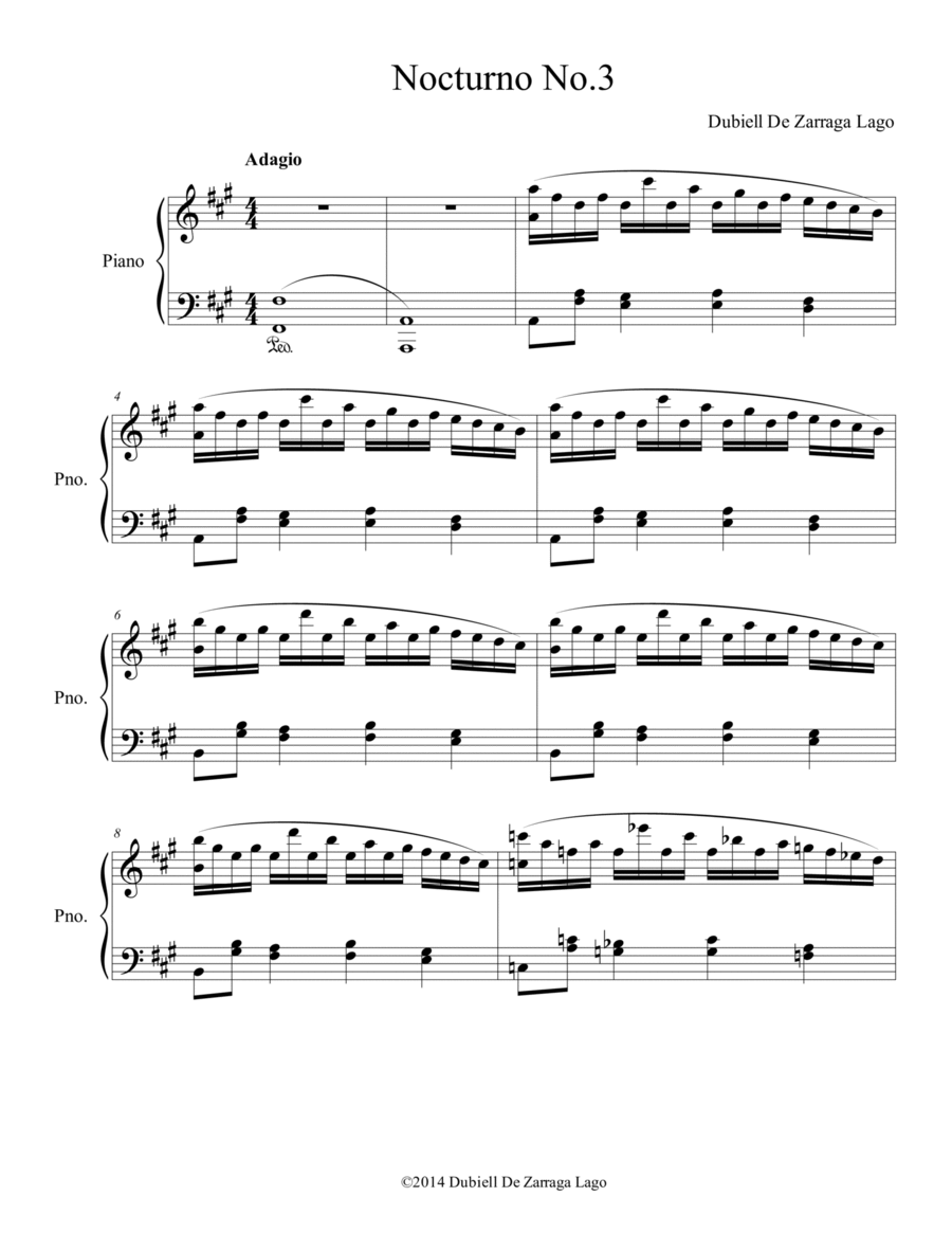Six Nocturnes No.3 Six Nocturnes No.3 Piano Solo scores gallery preview page 1