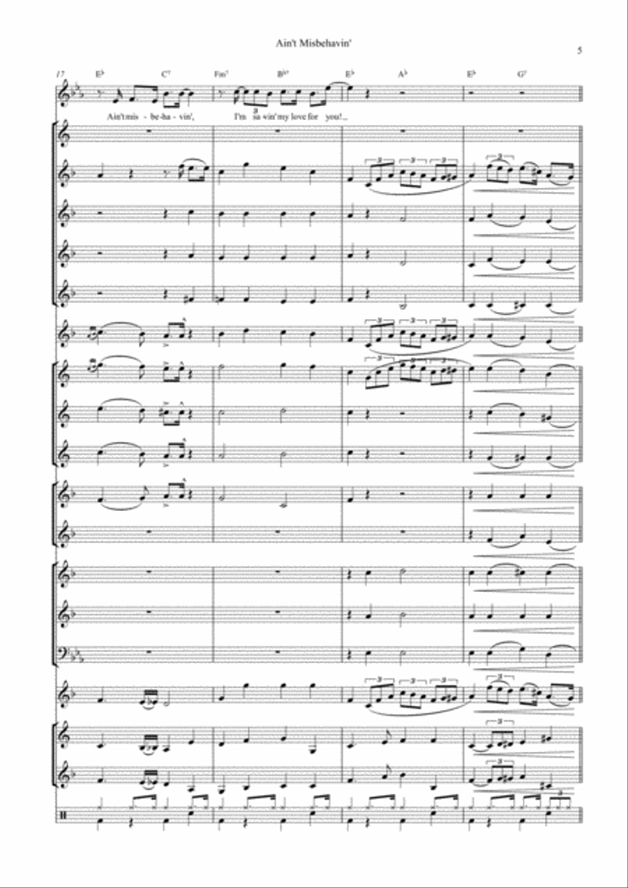 Ain't Misbehavin' Brass Ensemble scores gallery preview page 5
