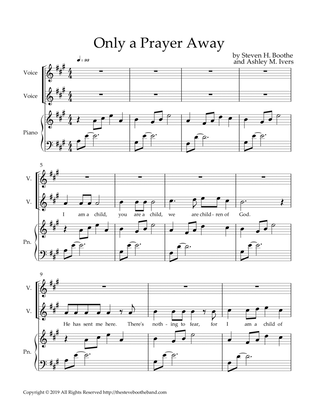 Only a Prayer Away Piano Vocal Sheet