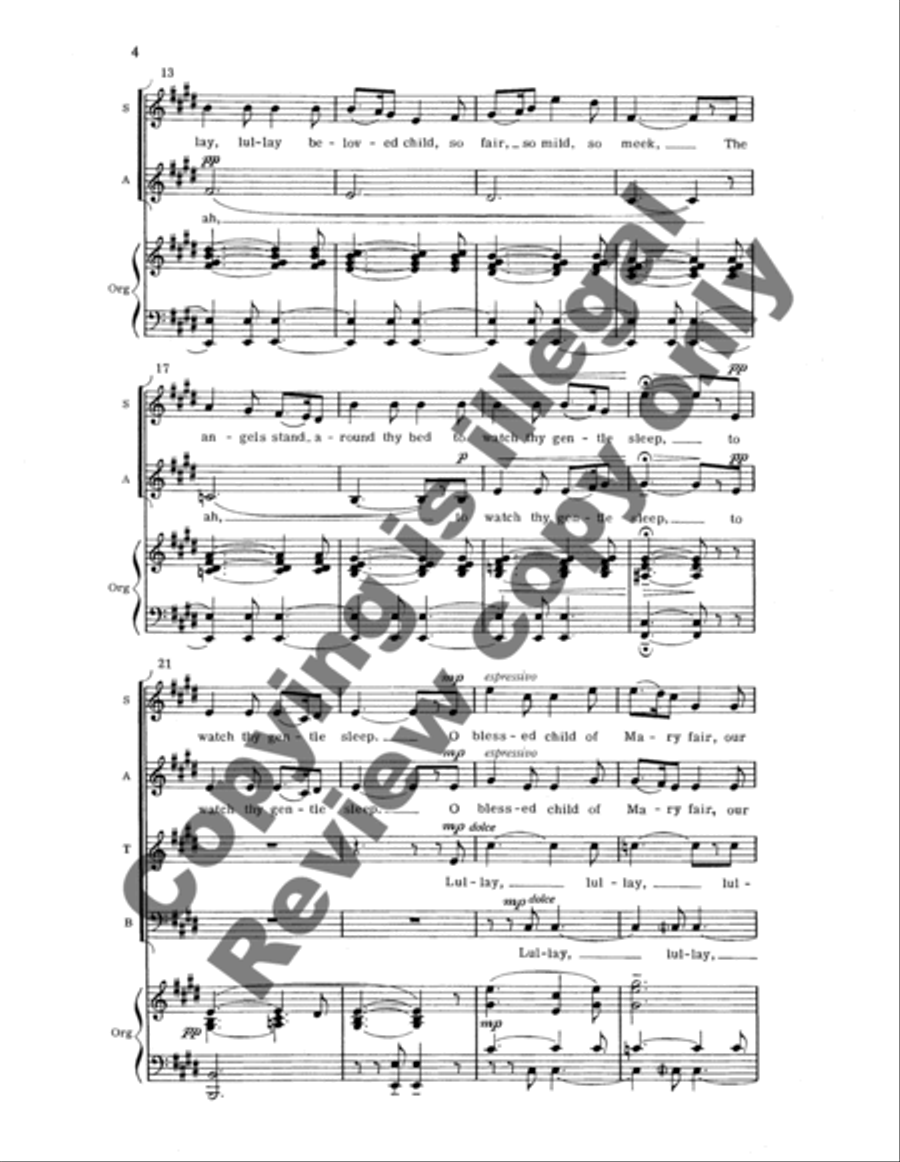 A Christmas Celebration: Lullaby 4-Part scores gallery preview page 8