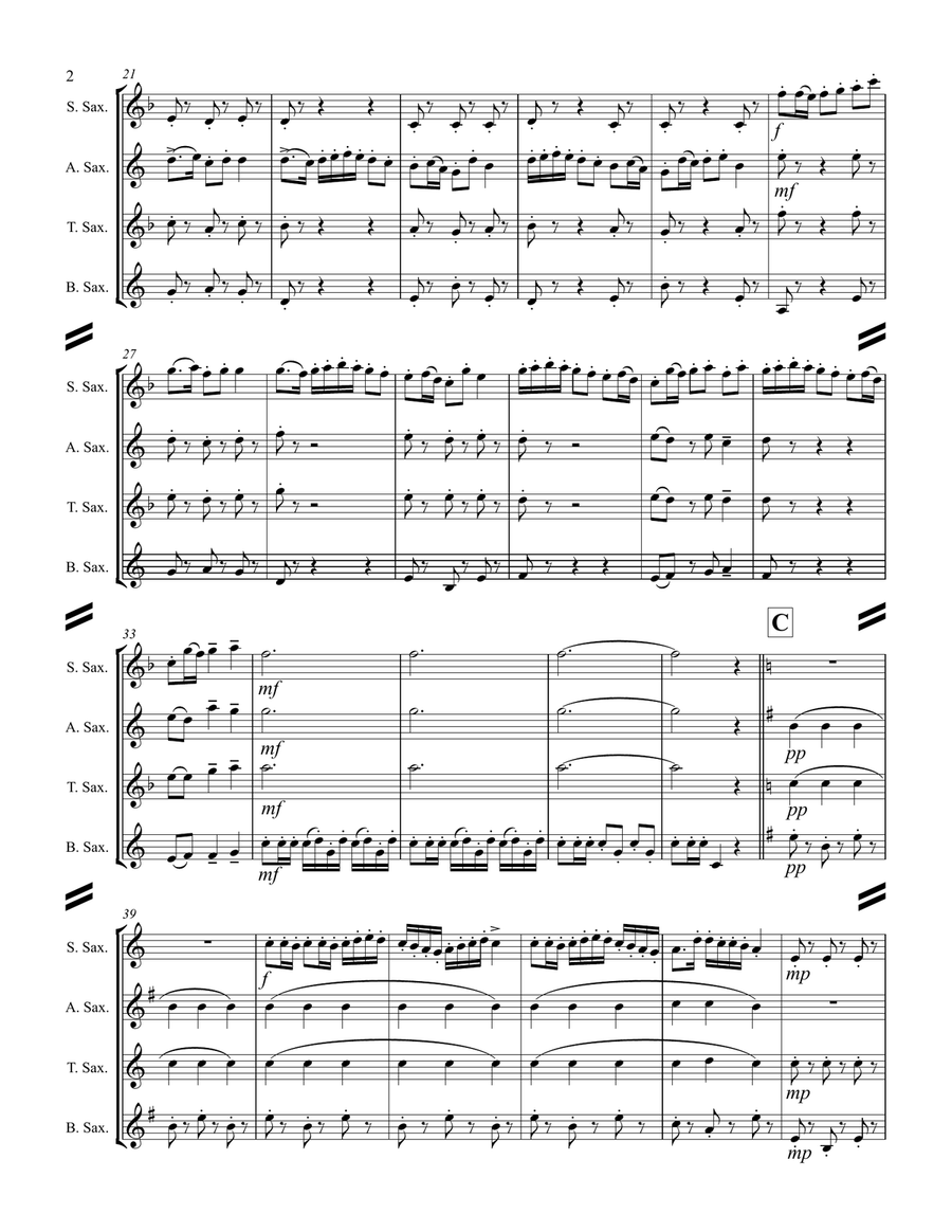 Procession of the Nobles from Mlada (for Saxophone Quartet SATB) Saxophone Quartet scores gallery preview page 3