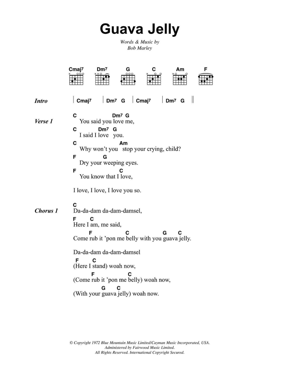 Guava Jelly Easy Guitar scores gallery preview page 1