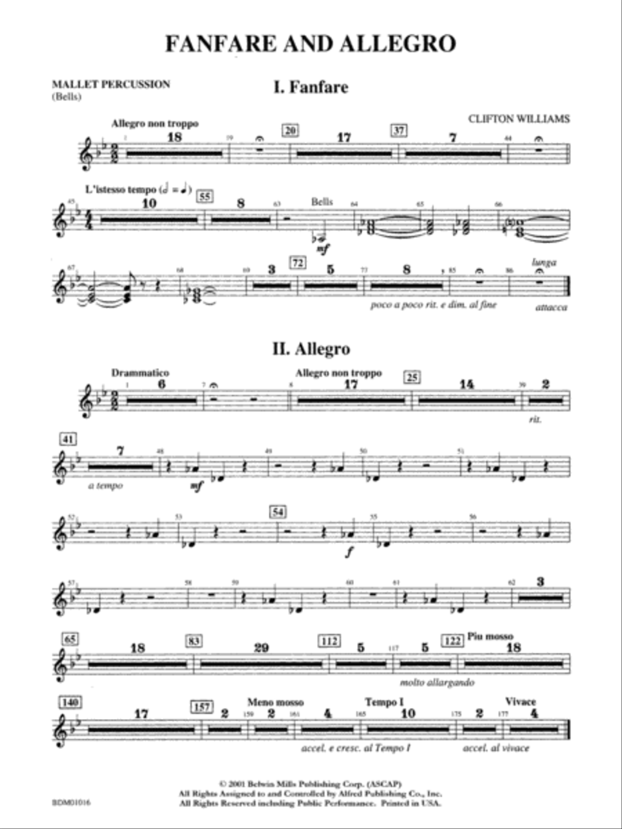 Fanfare and Allegro: Mallets Concert Band scores gallery preview page 1