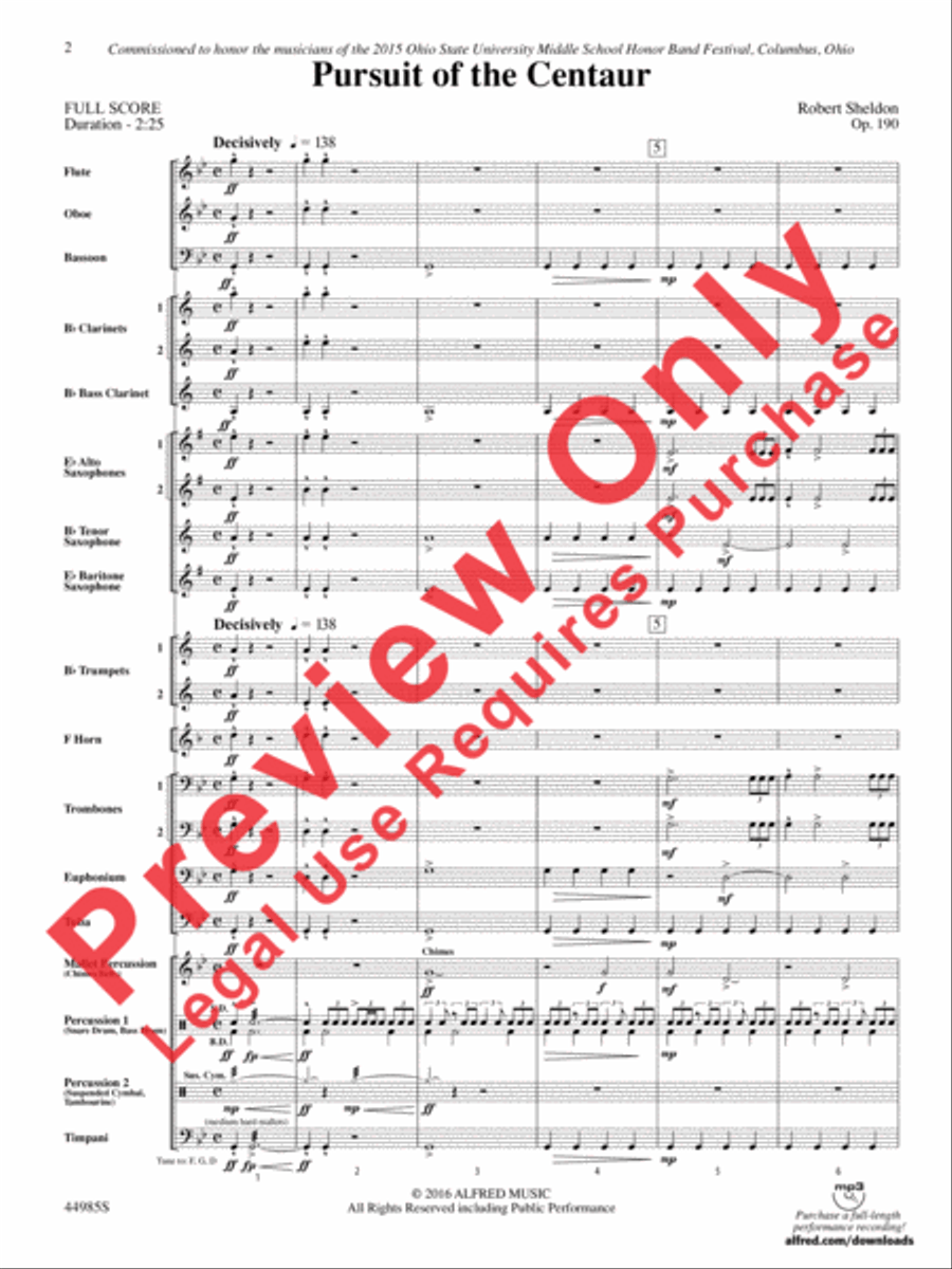 Pursuit of the Centaur Concert Band scores gallery preview page 3