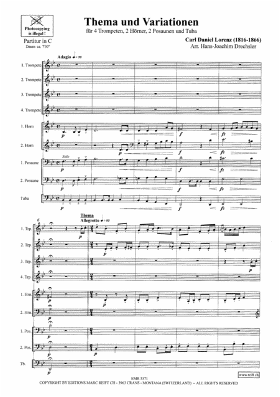 Thema und Variationen Brass Ensemble scores gallery preview page 3