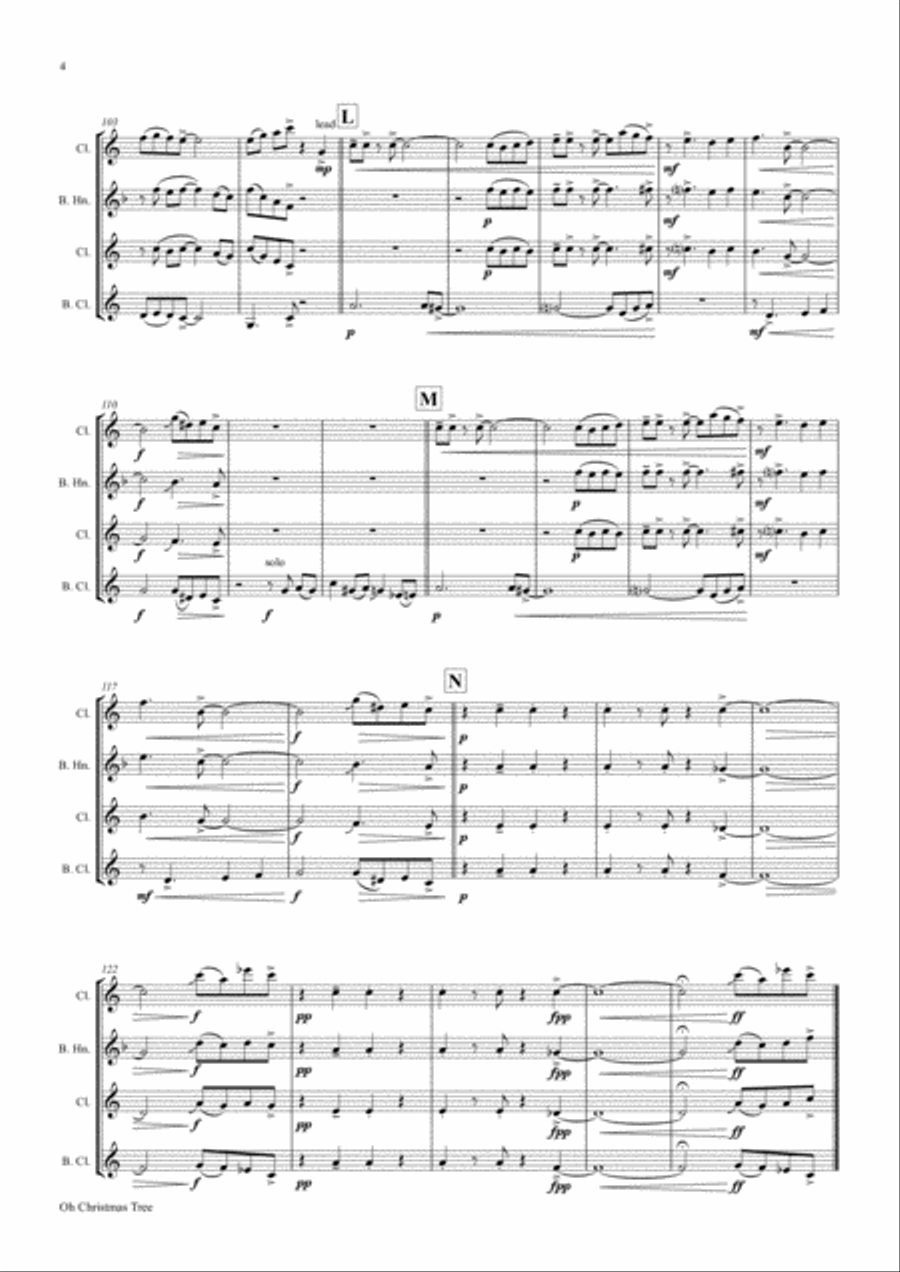 Oh Christmas tree - Oh Tannenbaum - Funky - Clarinet Trio Clarinet Trio scores gallery preview page 4