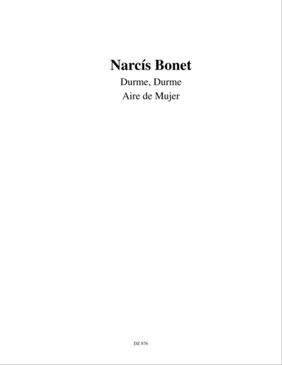 Durme, Durme / Aire de Mujer Classical Guitar scores gallery preview page 1