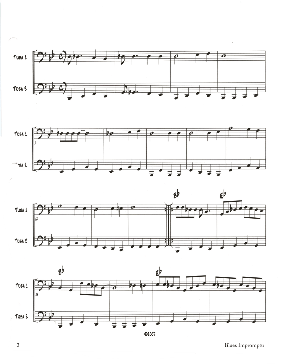 Blues Impromptu Tuba scores gallery preview page 2