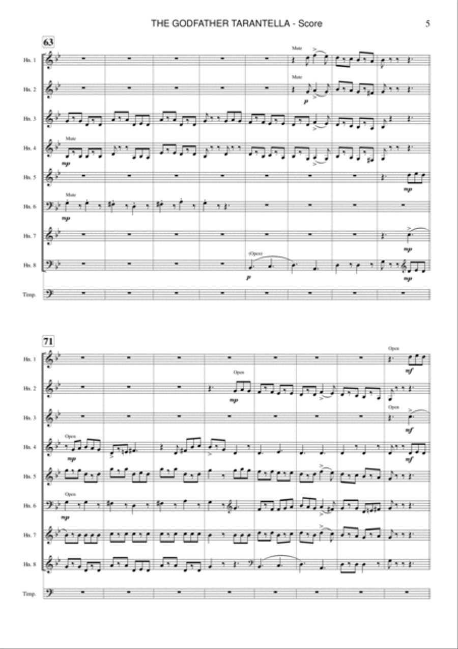 The Godfather Tarantella Horn scores gallery preview page 5
