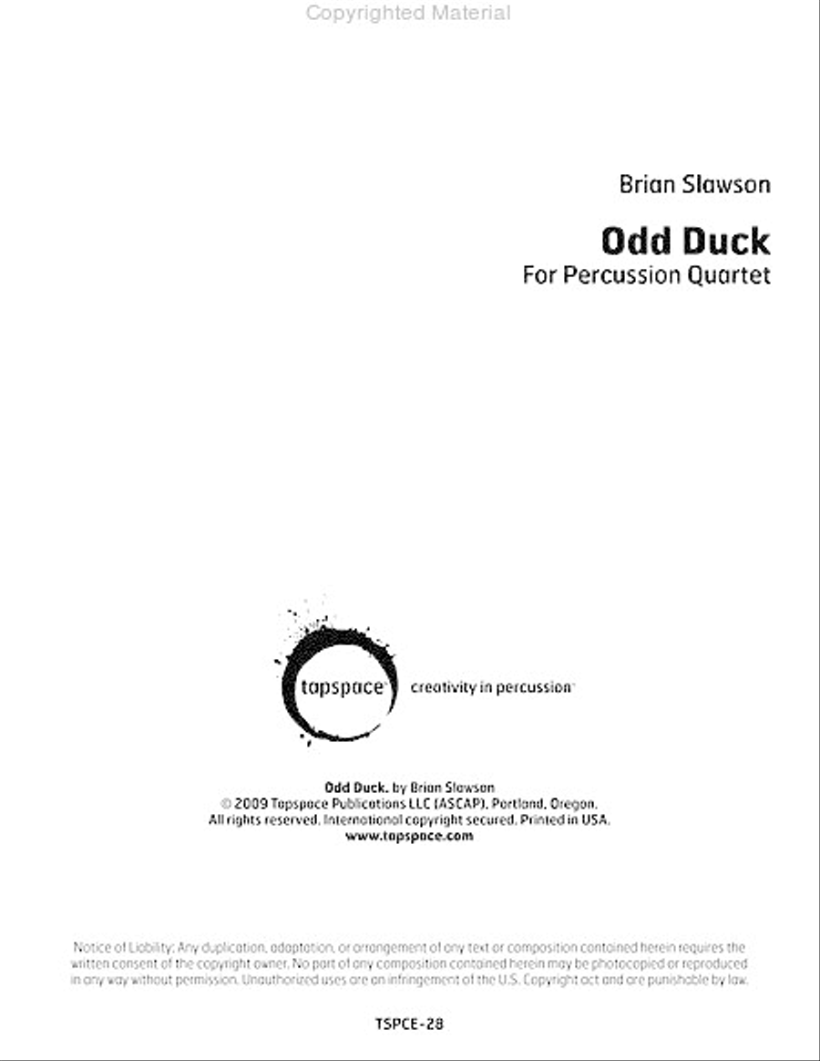 Odd Duck Odd Duck Percussion Ensemble scores gallery preview page 2