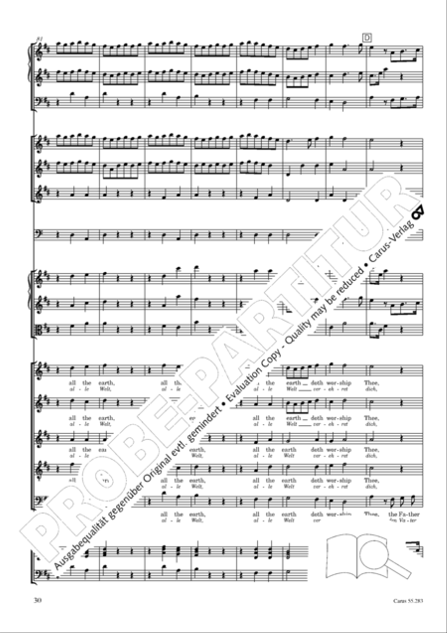 Te Deum for the Victory of Dettingen SSATB scores gallery preview page 47