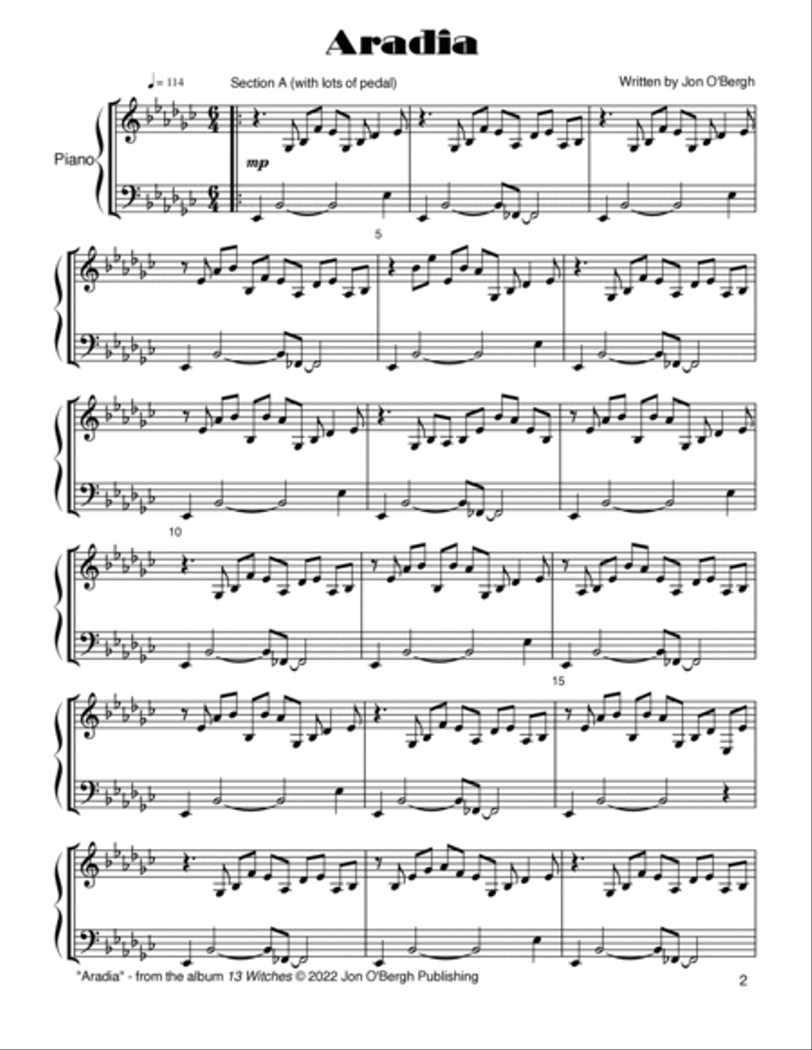 13 Witches - Complete Album Piano Solo scores gallery preview page 4