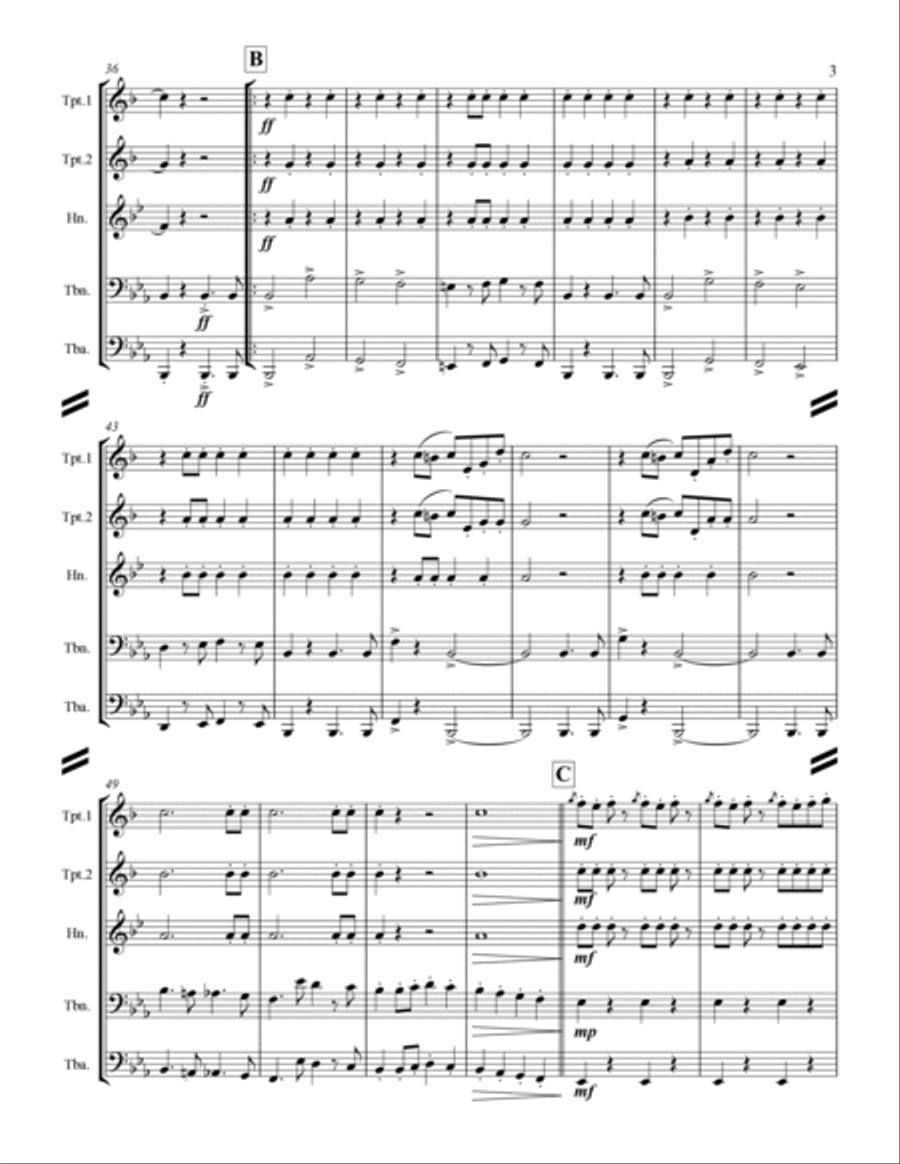 Alte Kameraden - Old Comrades (for Brass Quintet) Brass Quintet scores gallery preview page 4
