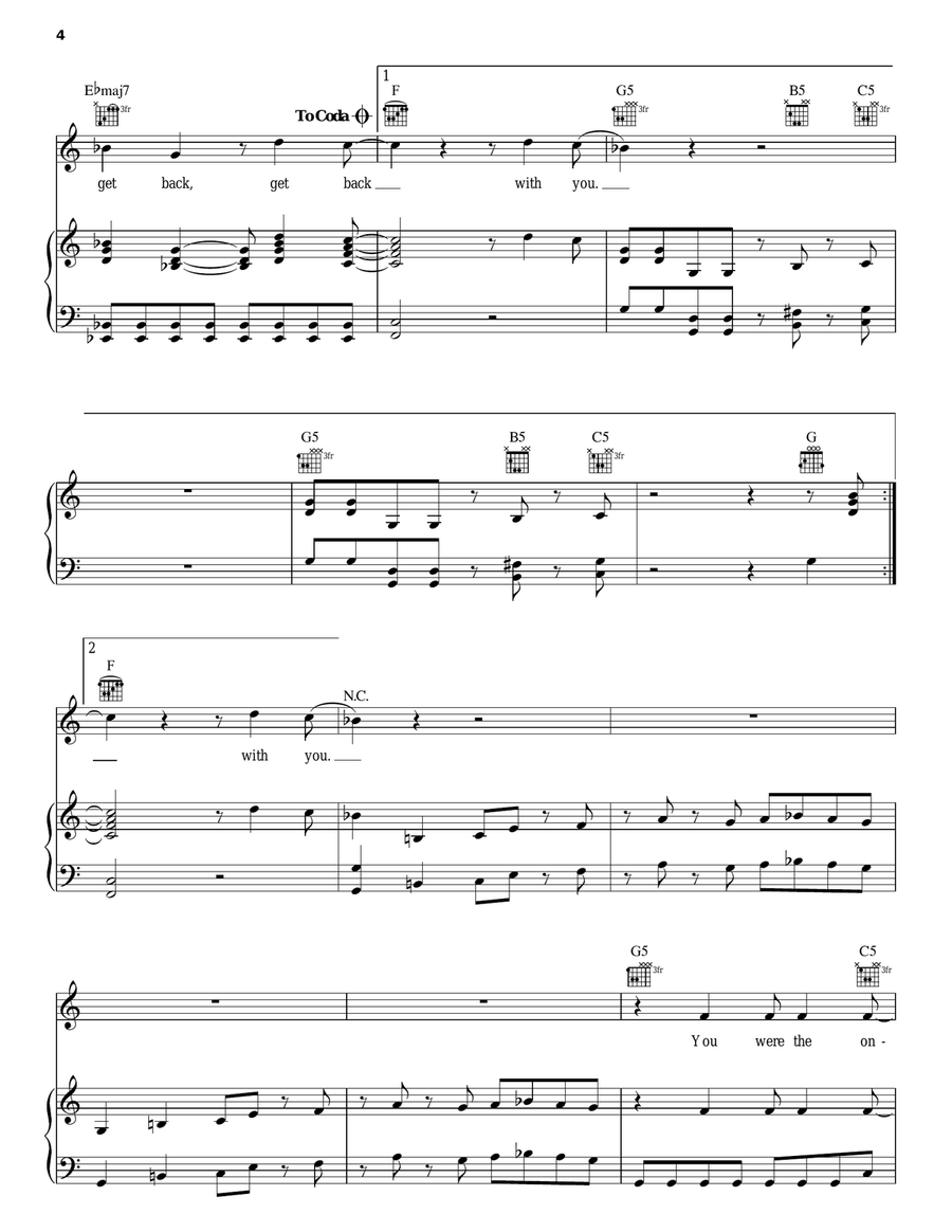 Get Back Get Back Piano, Vocal, Guitar scores gallery preview page 4