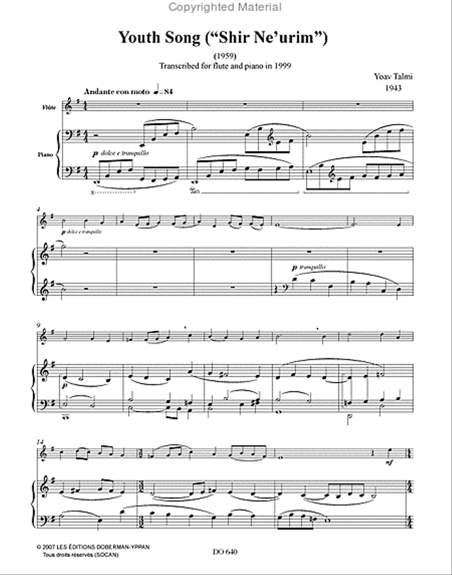 Three Israeli Melodies Flute Solo scores gallery preview page 2