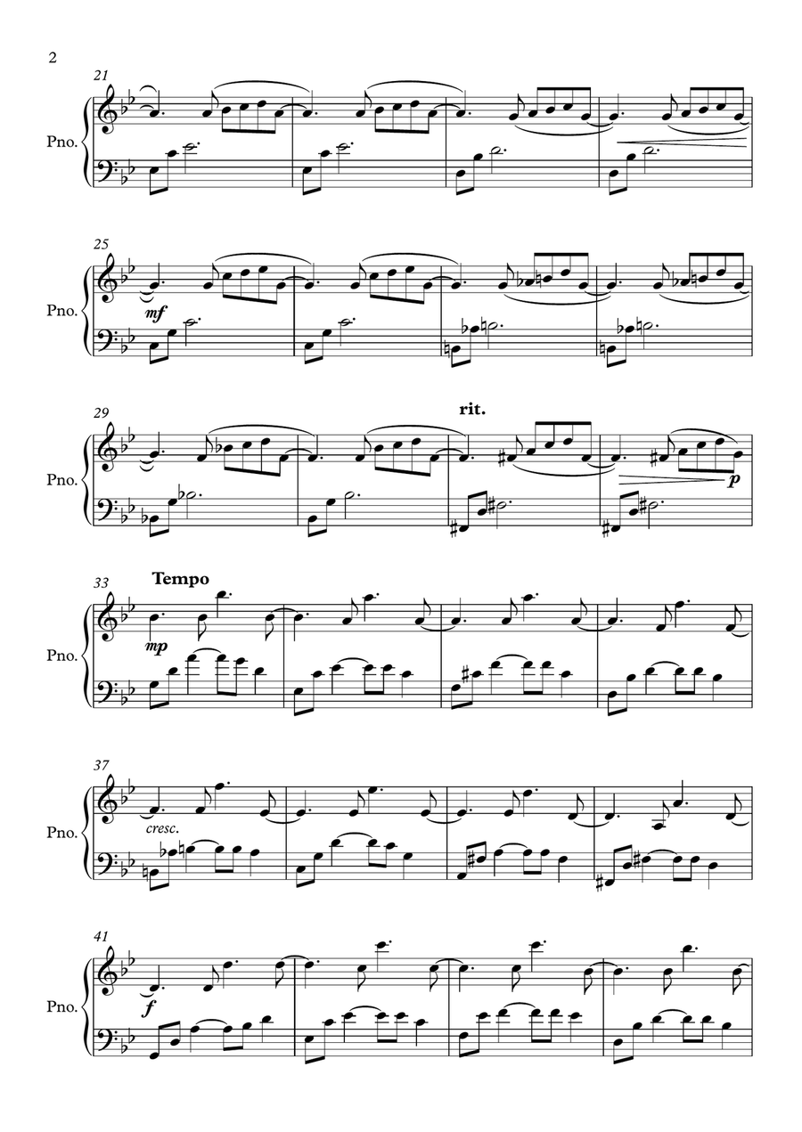 Rainy Day Piano Solo scores gallery preview page 2