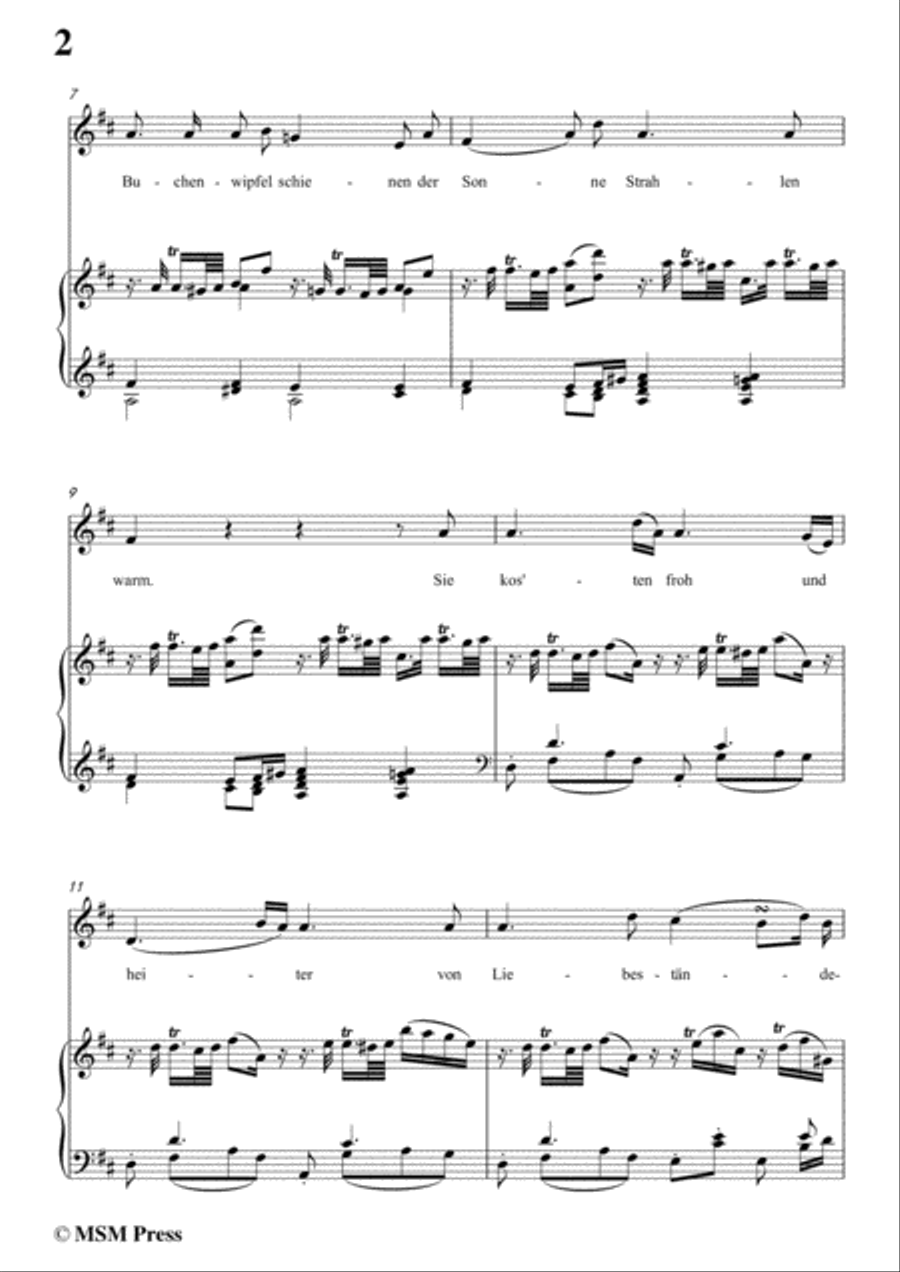Schubert-Der Schäfer und der Reiter,in D Major,Op.13 No.1,for Voice and Piano Voice Solo scores gallery preview page 4