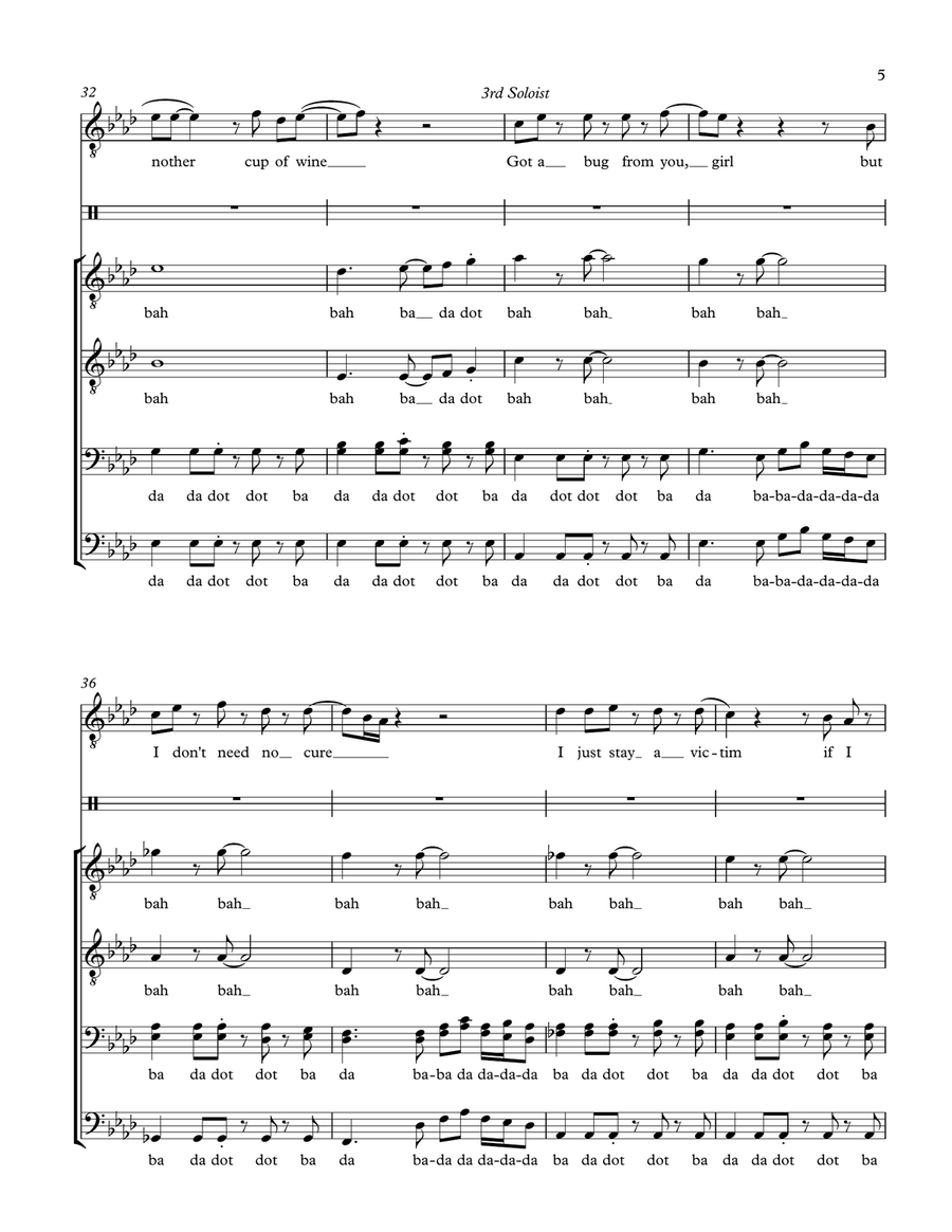Hooked On A Feeling TTBB scores gallery preview page 5