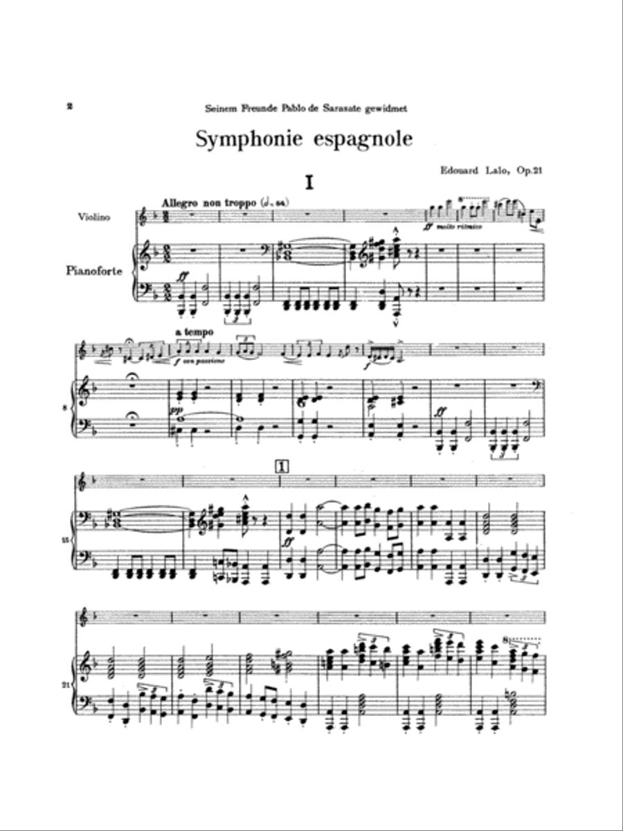 Lalo: Symphony Espagnole, Op. 21 Violin Solo scores gallery preview page 1