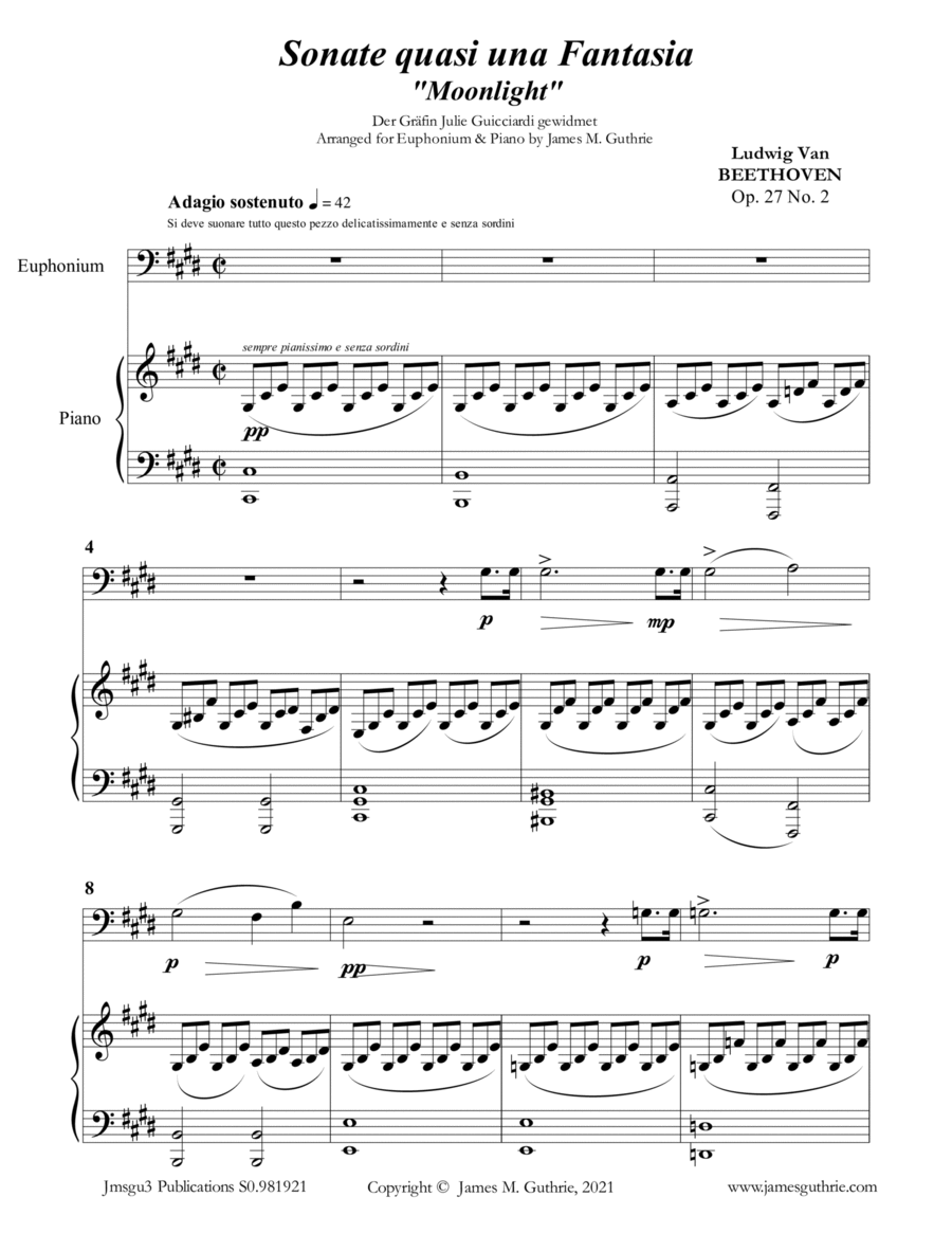 Beethoven: Adagio from the Moonlight Sonata for Euphonium & Piano image number null