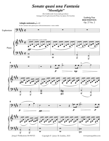 Beethoven: Adagio from the Moonlight Sonata for Euphonium & Piano image number null