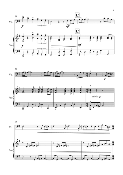 Fur Elise - Jazz Arrangement for 'Cello and Piano image number null