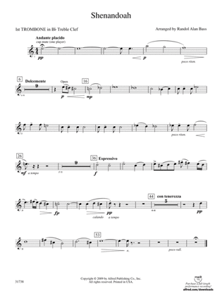 Book cover for Shenandoah: (wp) 1st B-flat Trombone T.C.