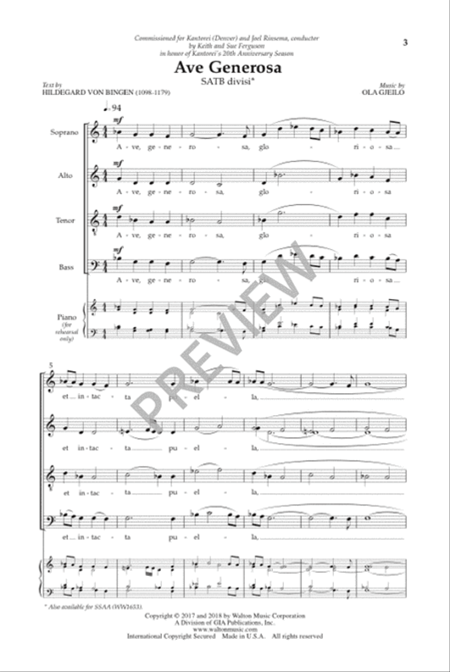Ave Generosa (SATB) Divisi scores gallery preview page 4